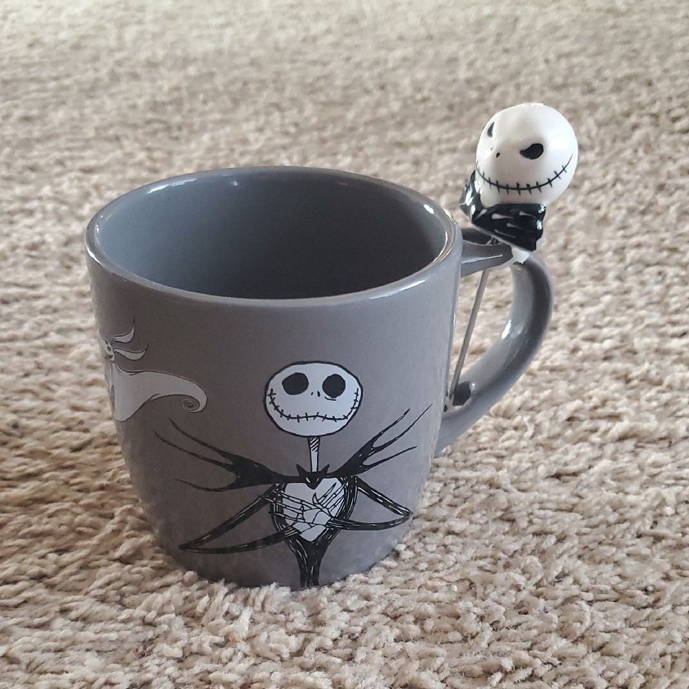Disney Nightmare Before Christmas Gray Mug with Jack Skellington